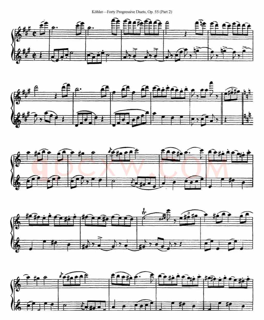 柯勒40首长笛提高练习曲OP.55（二重奏）（NO.11）