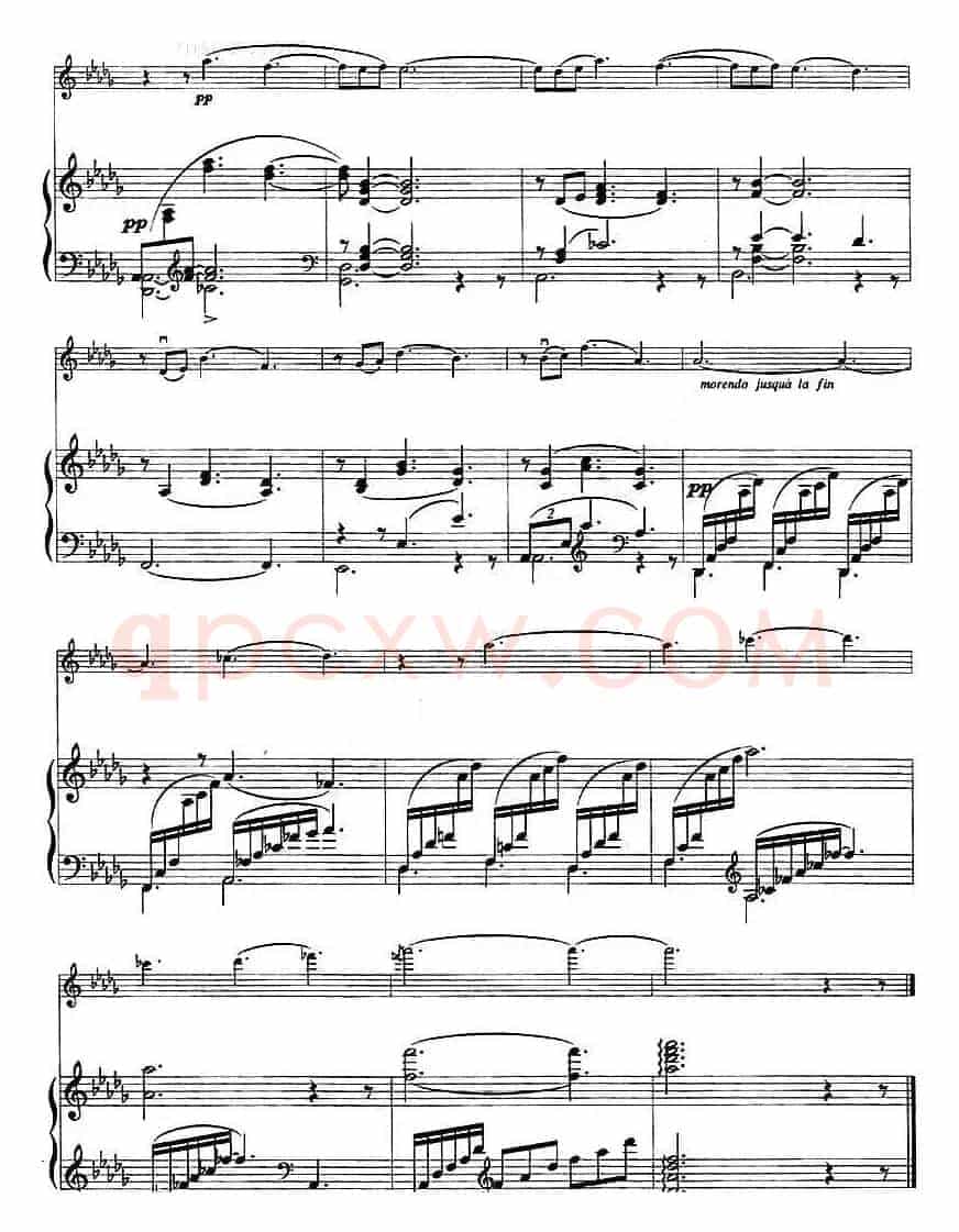 月光（CLAIR DE LUNE、德彪西作曲版、小提琴+钢琴伴奏）