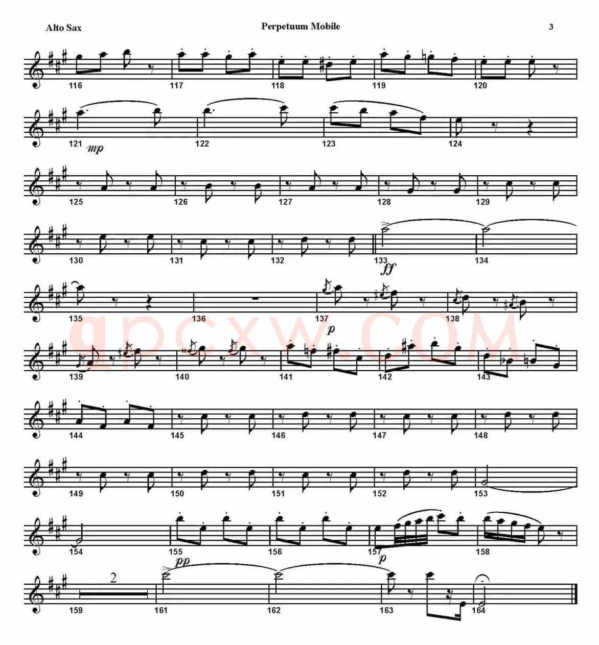 PERPETUUM MOBILE（四重奏·中音萨克斯分谱）