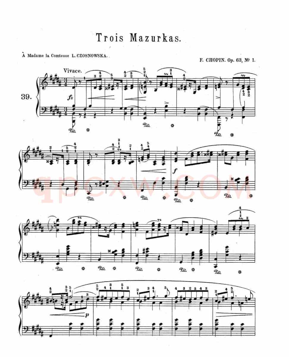 Trois Mazurkas Op·63（3首玛祖卡舞曲-1）