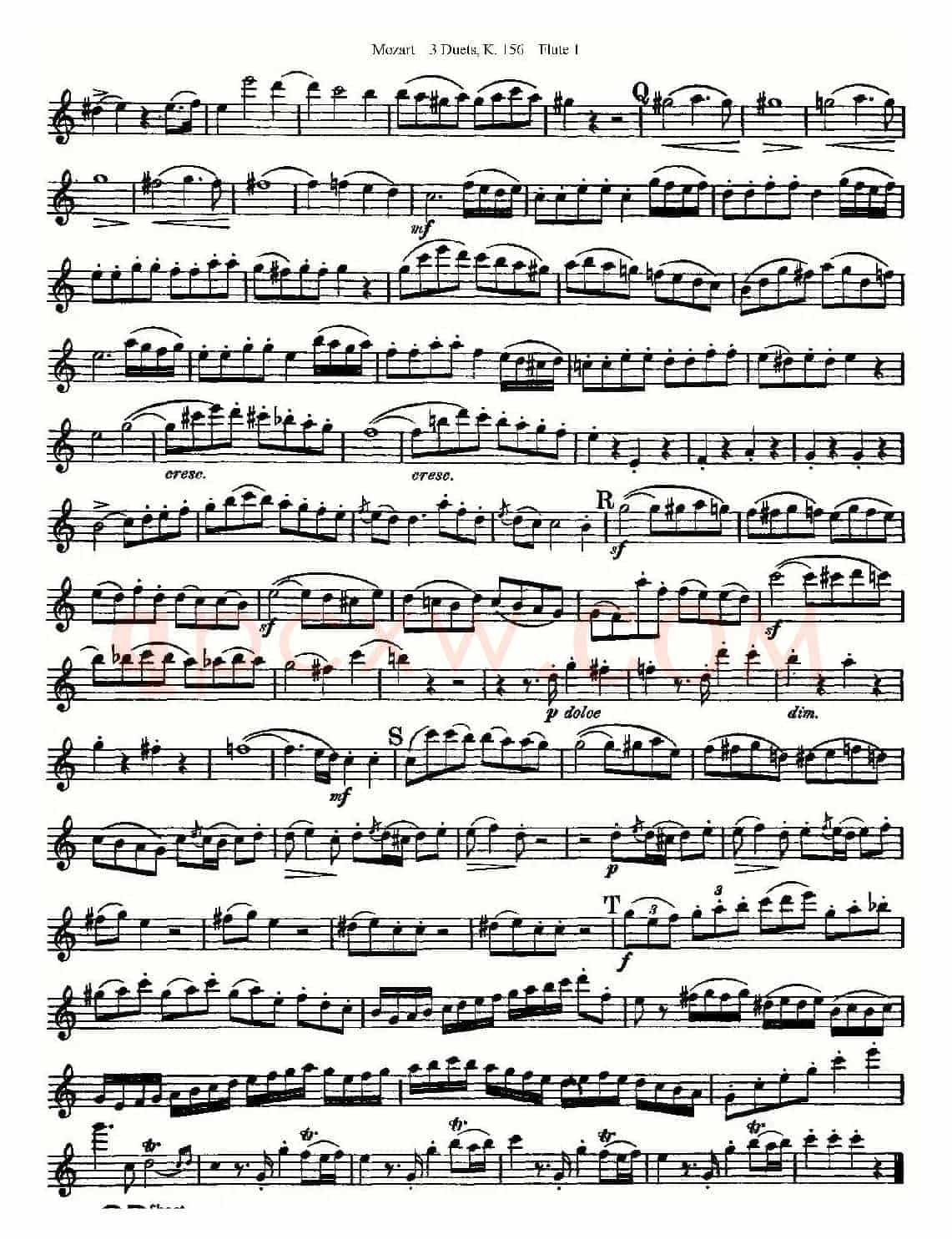 3 Duets K.156 之第一长笛（二重奏三首 K156号）