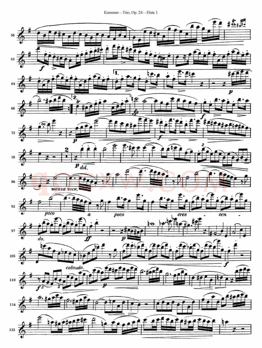 库默长笛三重奏Op.24（Flute 1）