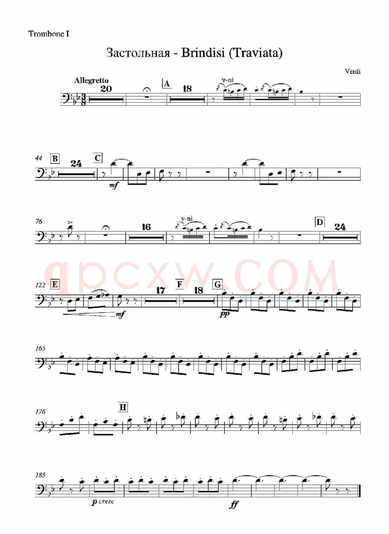Brindisi (La Traviata)(管弦乐队分谱)