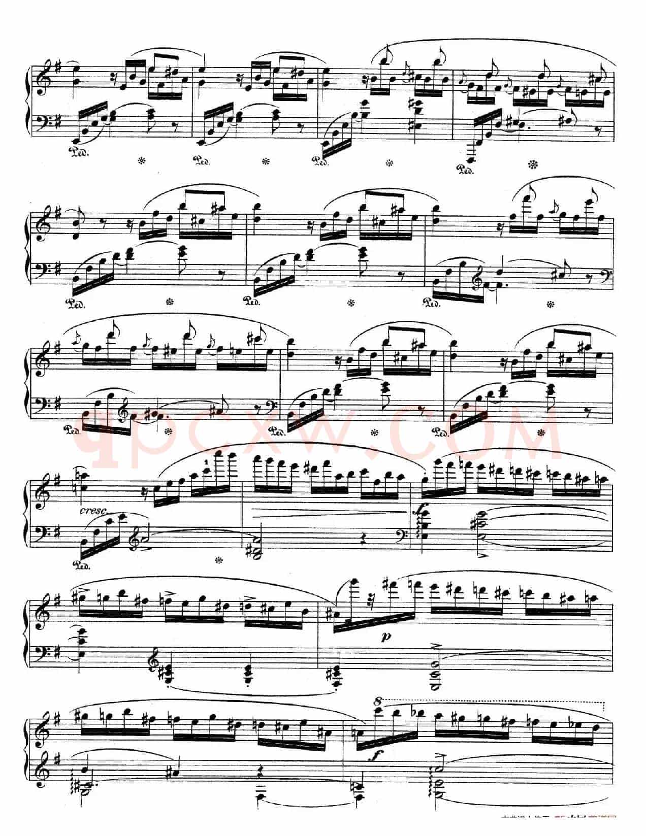 e小调第一钢琴协奏曲 Op.11(钢琴独奏版·第一乐章)