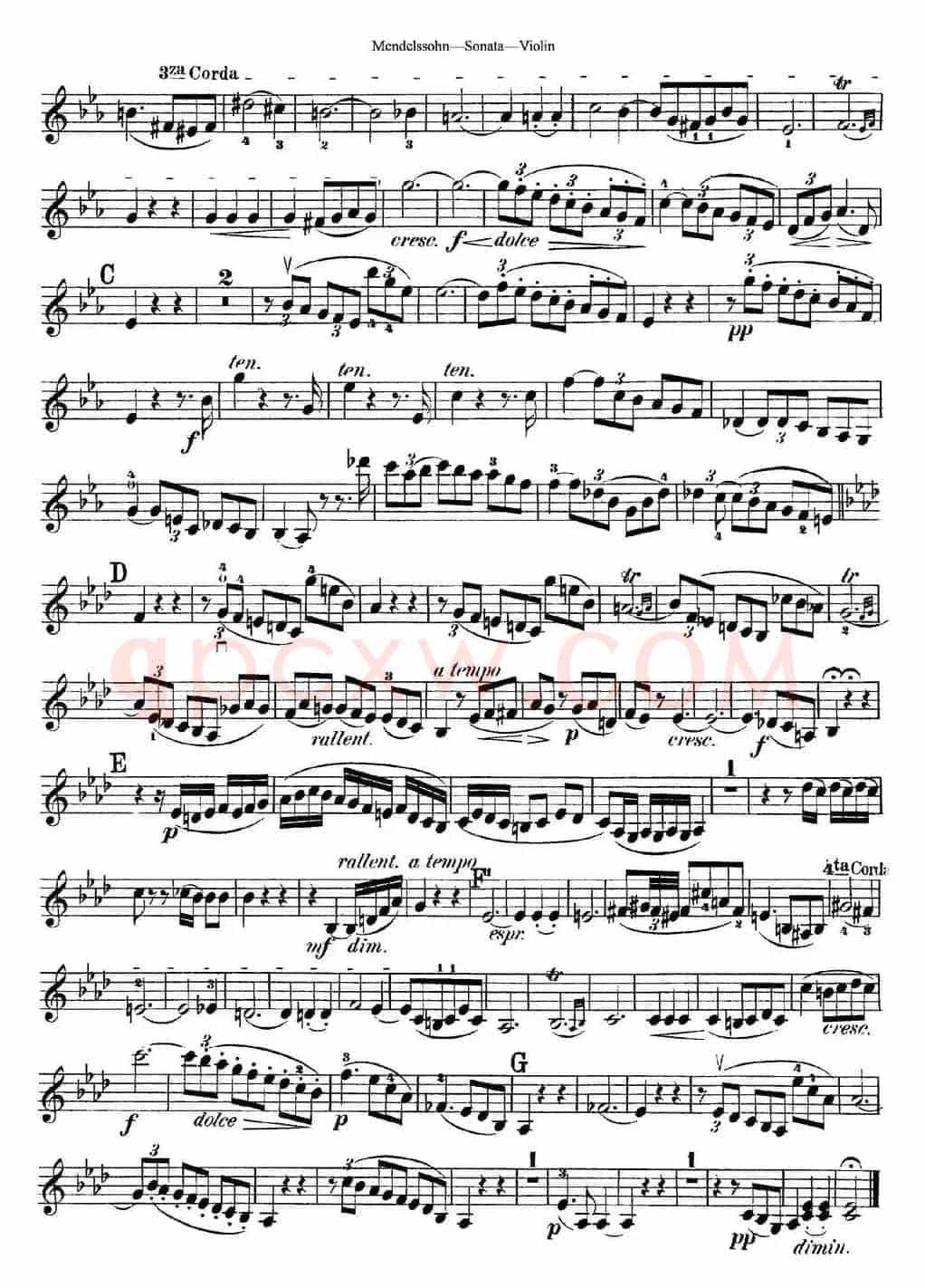 Mendelssohn Violin Sonata