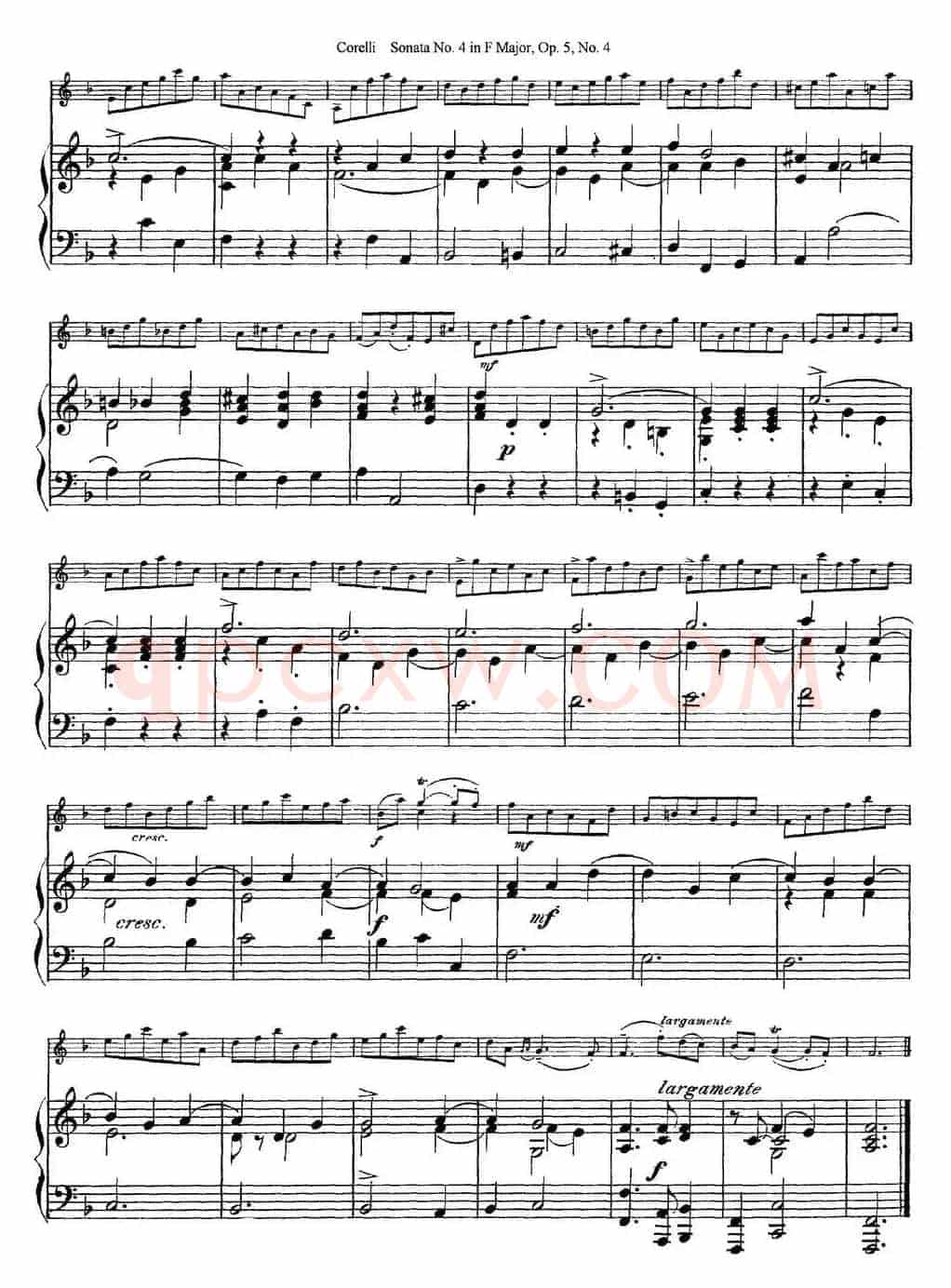 Sonata No.4 in F MajorOp.5 No.4（小提琴+钢琴伴奏）