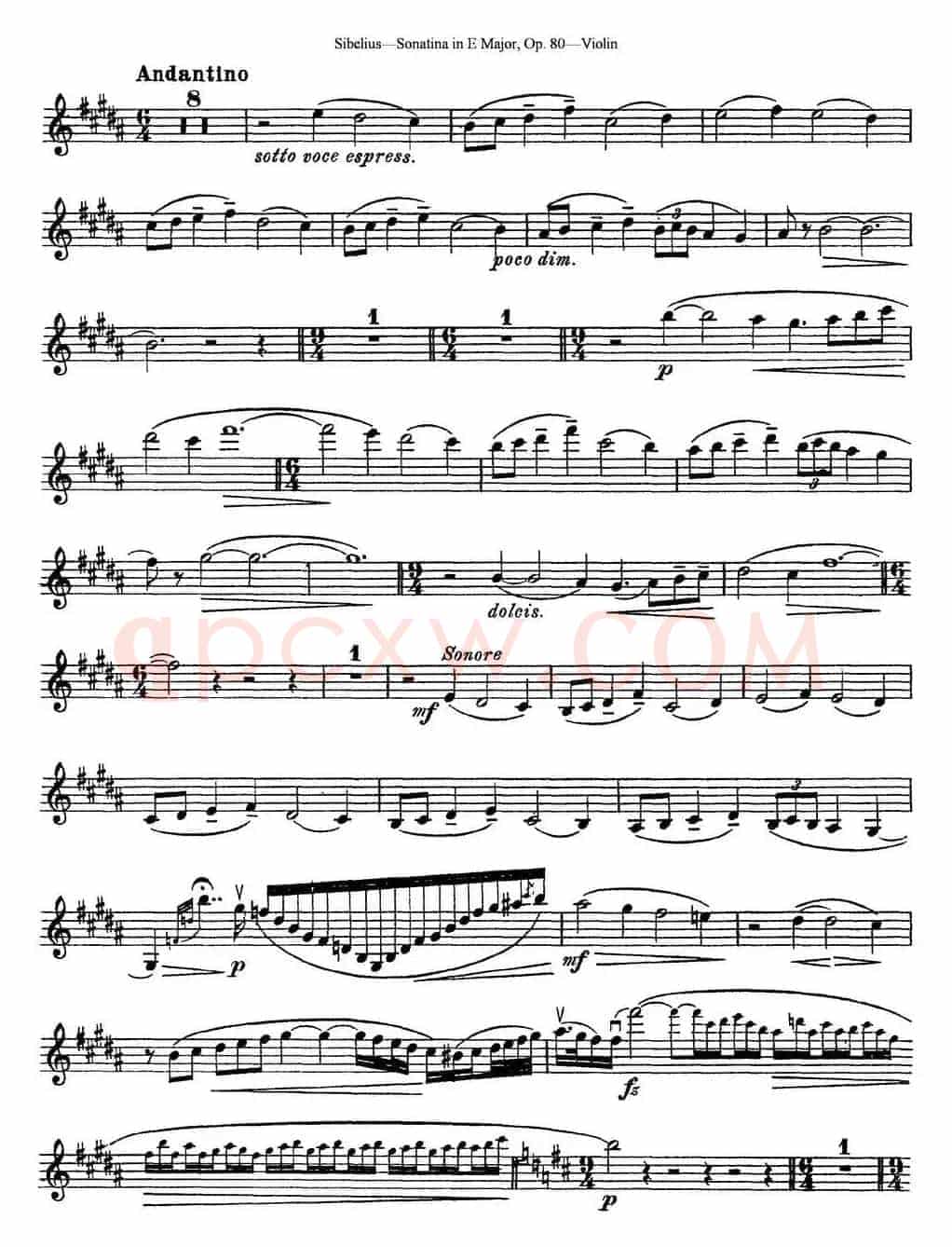 Violin Sonatina in E Major Op.80