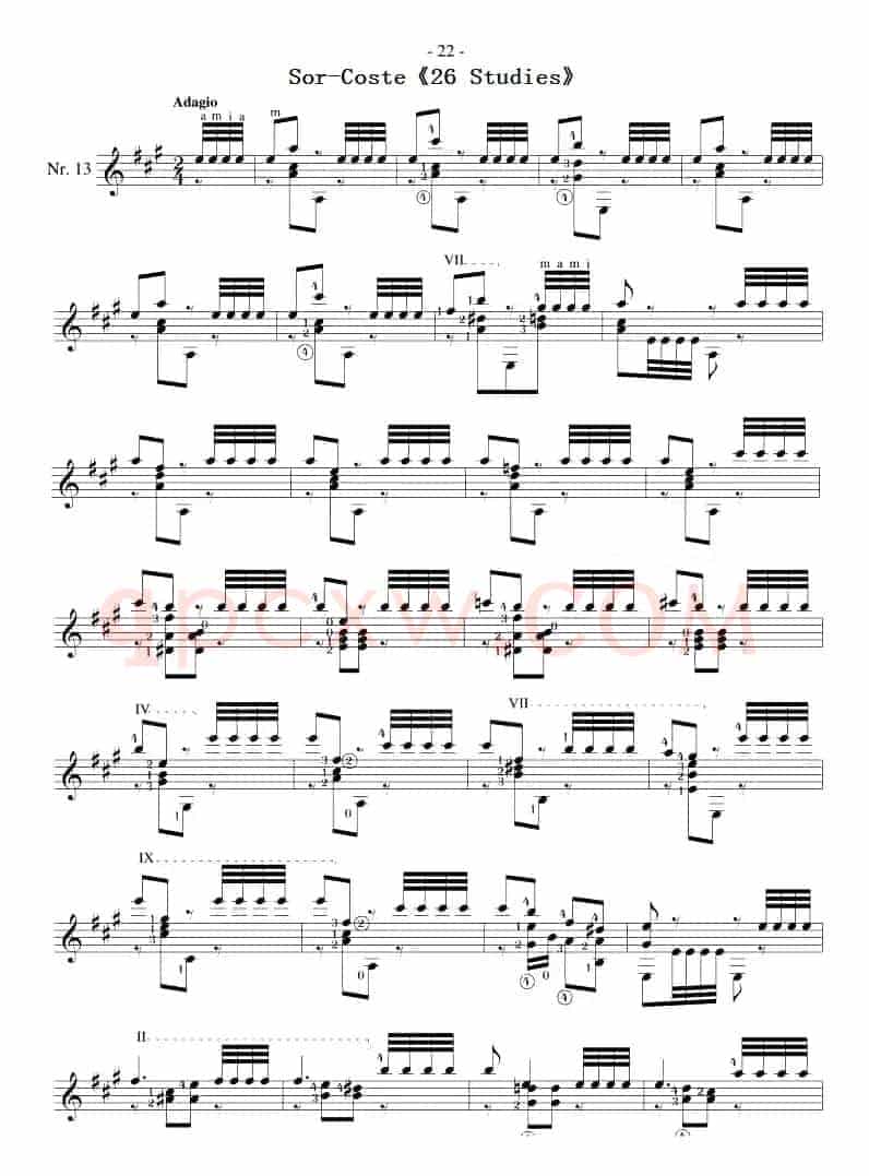 Sor-Coste《26 Studies》（STUDY 13）