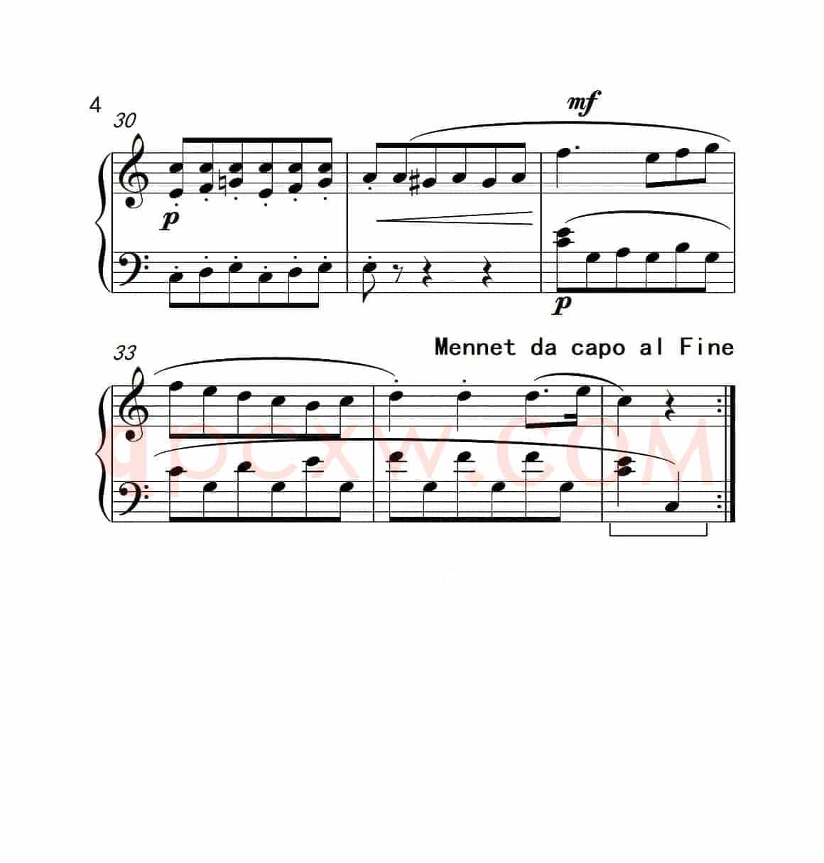 第三级 C大调小步舞曲（中国音乐学院钢琴考级作品1~6级）