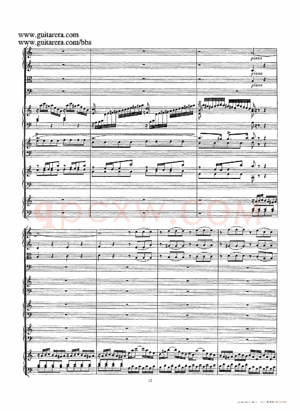 为四架古钢琴而作的a小调协奏曲 BWV 1065(总谱)
