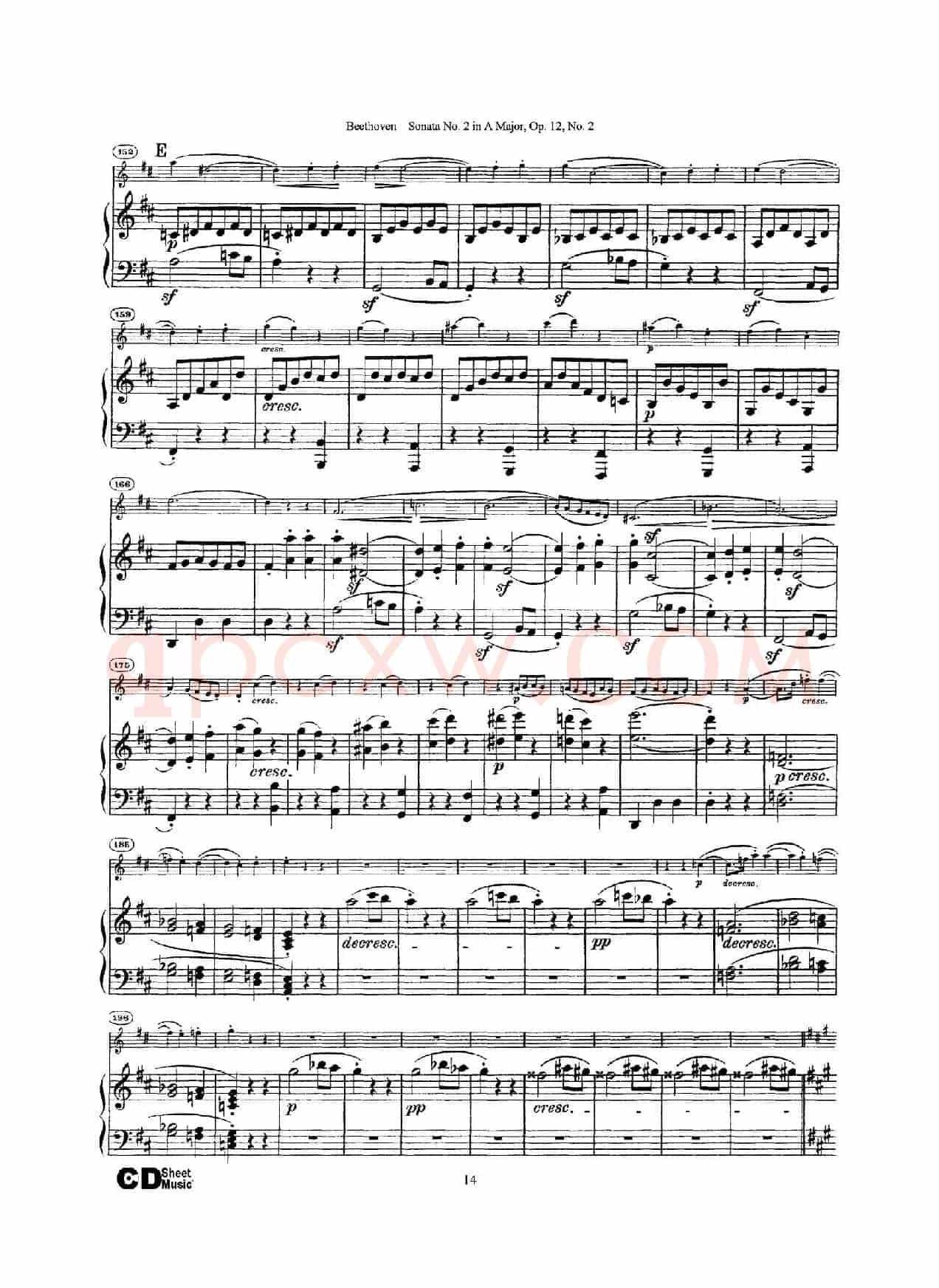 A大调第二小提琴奏鸣曲（Sonata No.2 in A Major Op.12,No.2）（小提琴+钢琴伴奏）