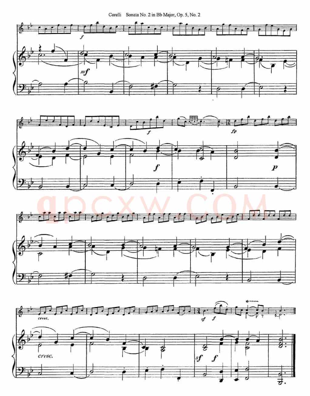 Sonata No.2 in Bb MajorOp.5 No.2（小提琴+钢琴伴奏）