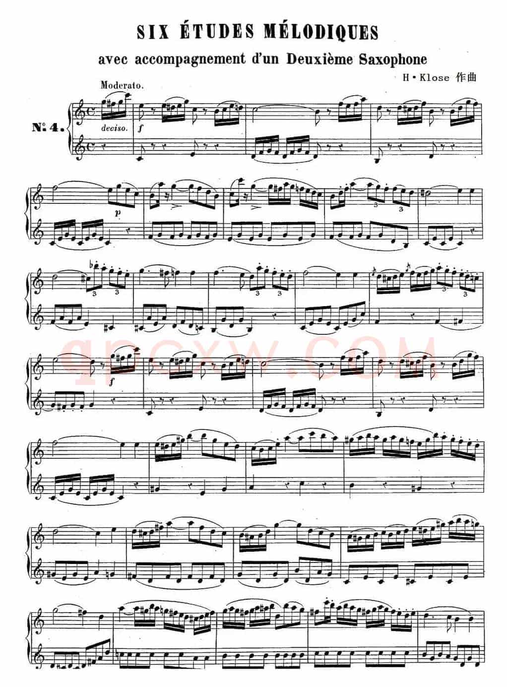 H·Klose二重奏练习曲（No.4）