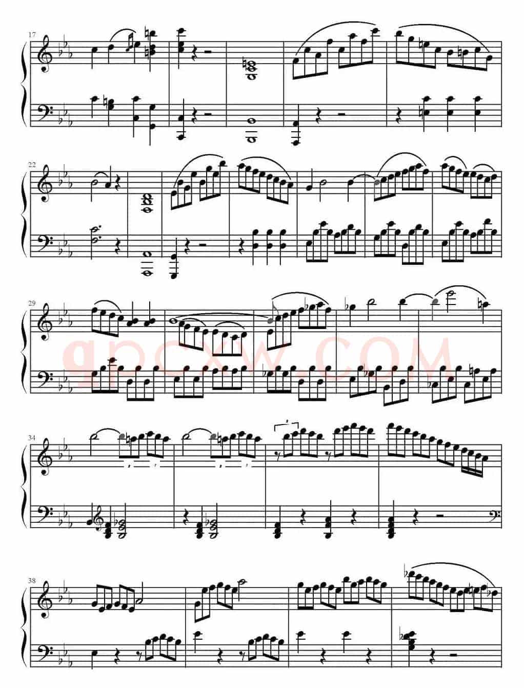 c小调第八钢琴奏鸣曲第三乐章（作品13号“悲怆”）