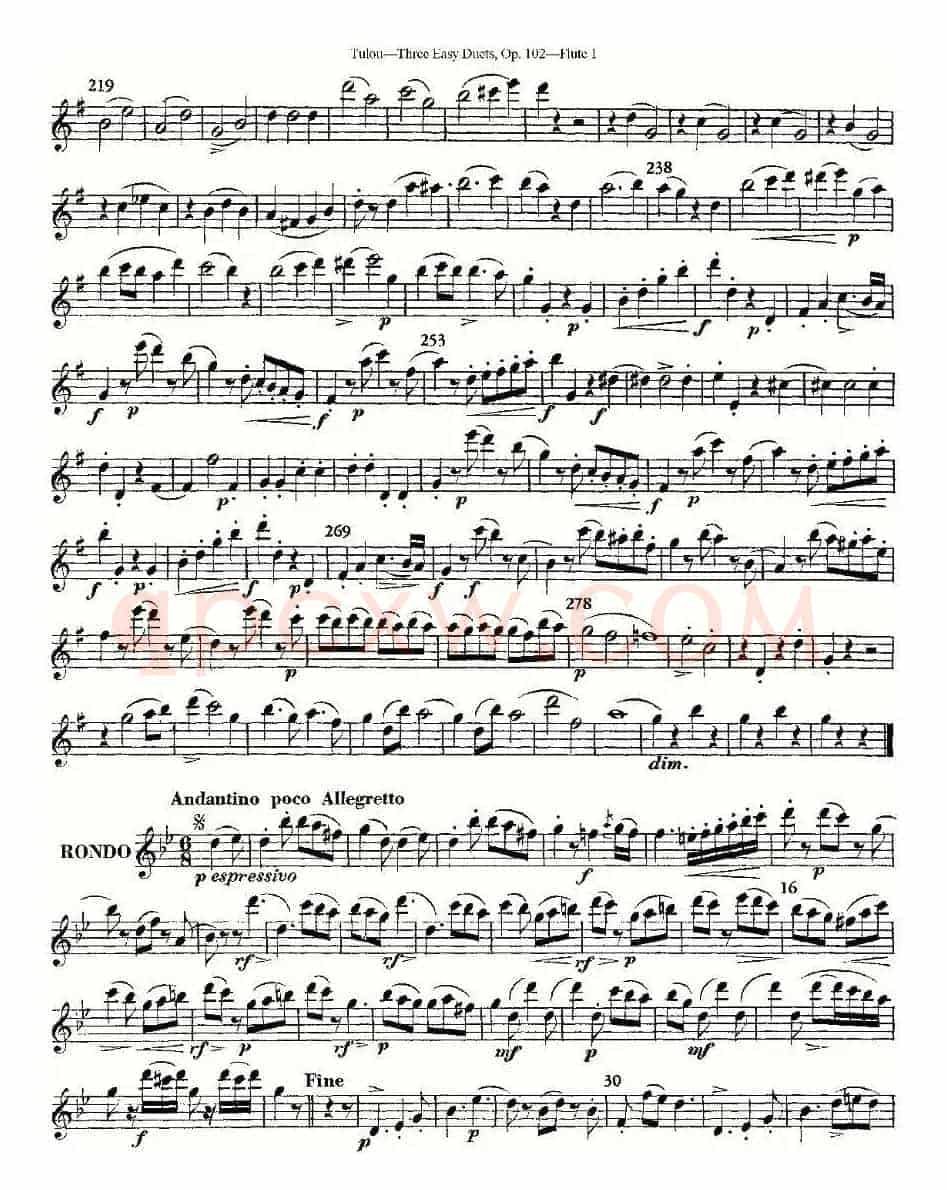 Three Easy Duets,Op.102 之第一长笛（三首简易重奏曲作品102号）