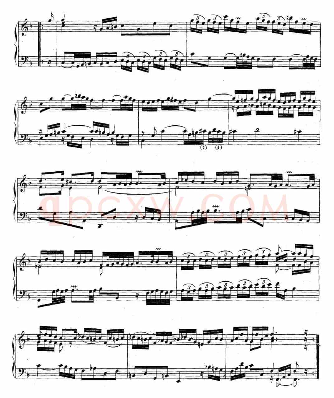 英国组曲No.4 巴赫 F大调 4th Suite BWV 809