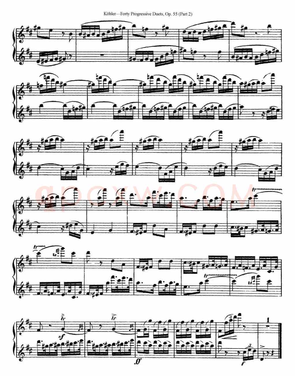 柯勒40首长笛提高练习曲OP.55（二重奏）（NO.15）