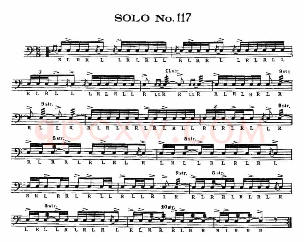 美国军鼓 SOLO No.116-120（爵士鼓谱）