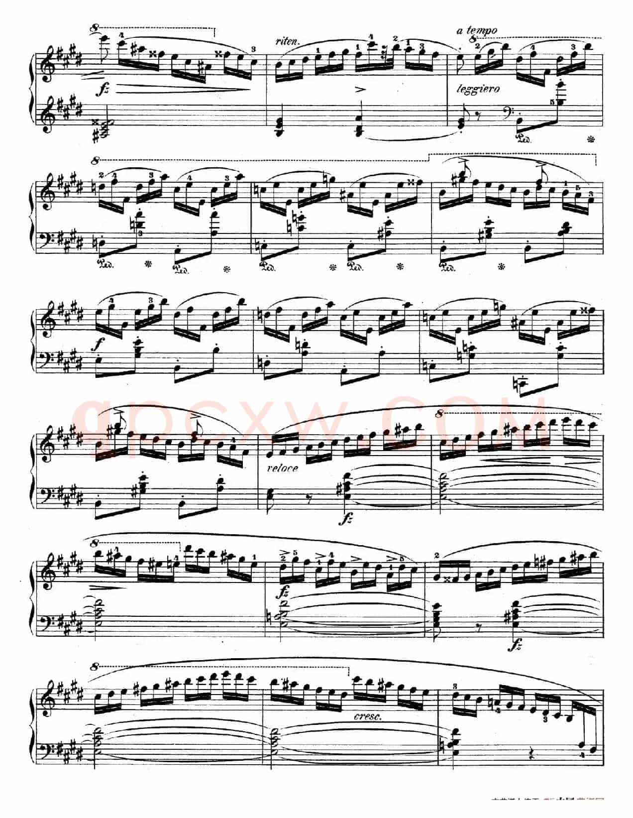 e小调第一钢琴协奏曲 Op.11((钢琴独奏版·第三乐章)