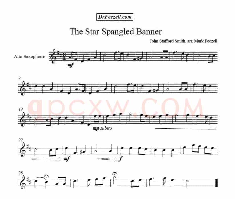 The Star Spangled Banner（中音萨克斯）