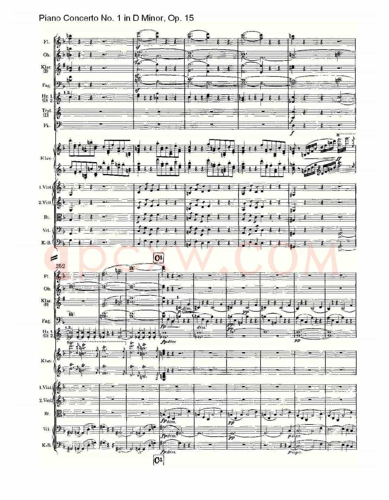 D小调钢琴第一协奏曲, Op.15第一乐章(一)