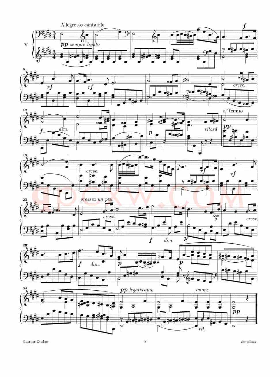 Six Pieces（6首钢琴小品·Ⅴ）