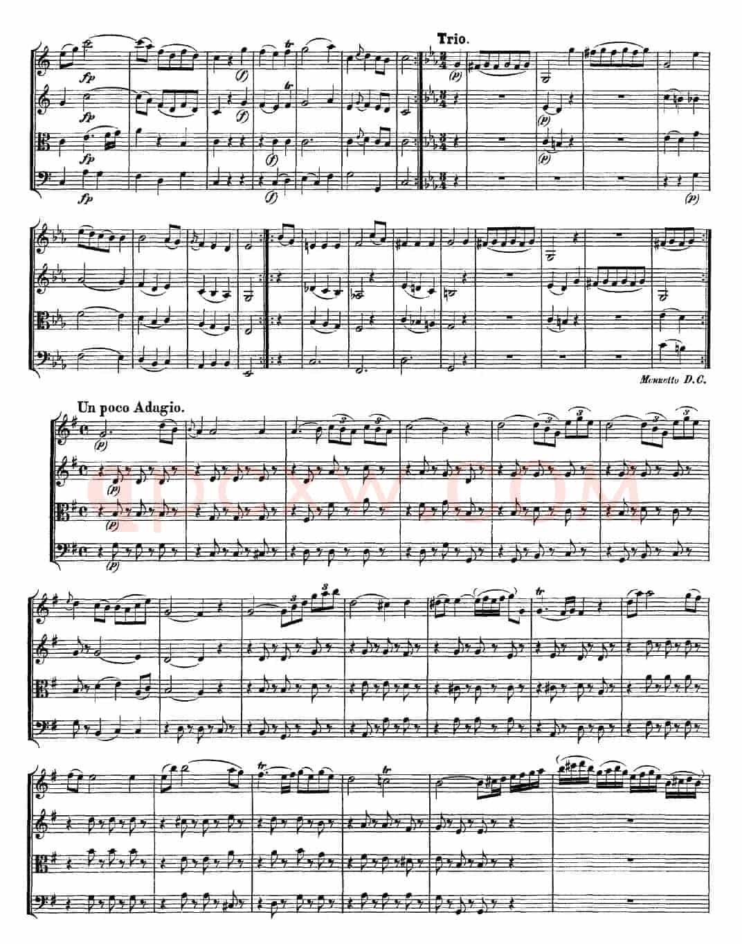 Mozart《Quartet No.10 in C Major,K.170》（总谱）