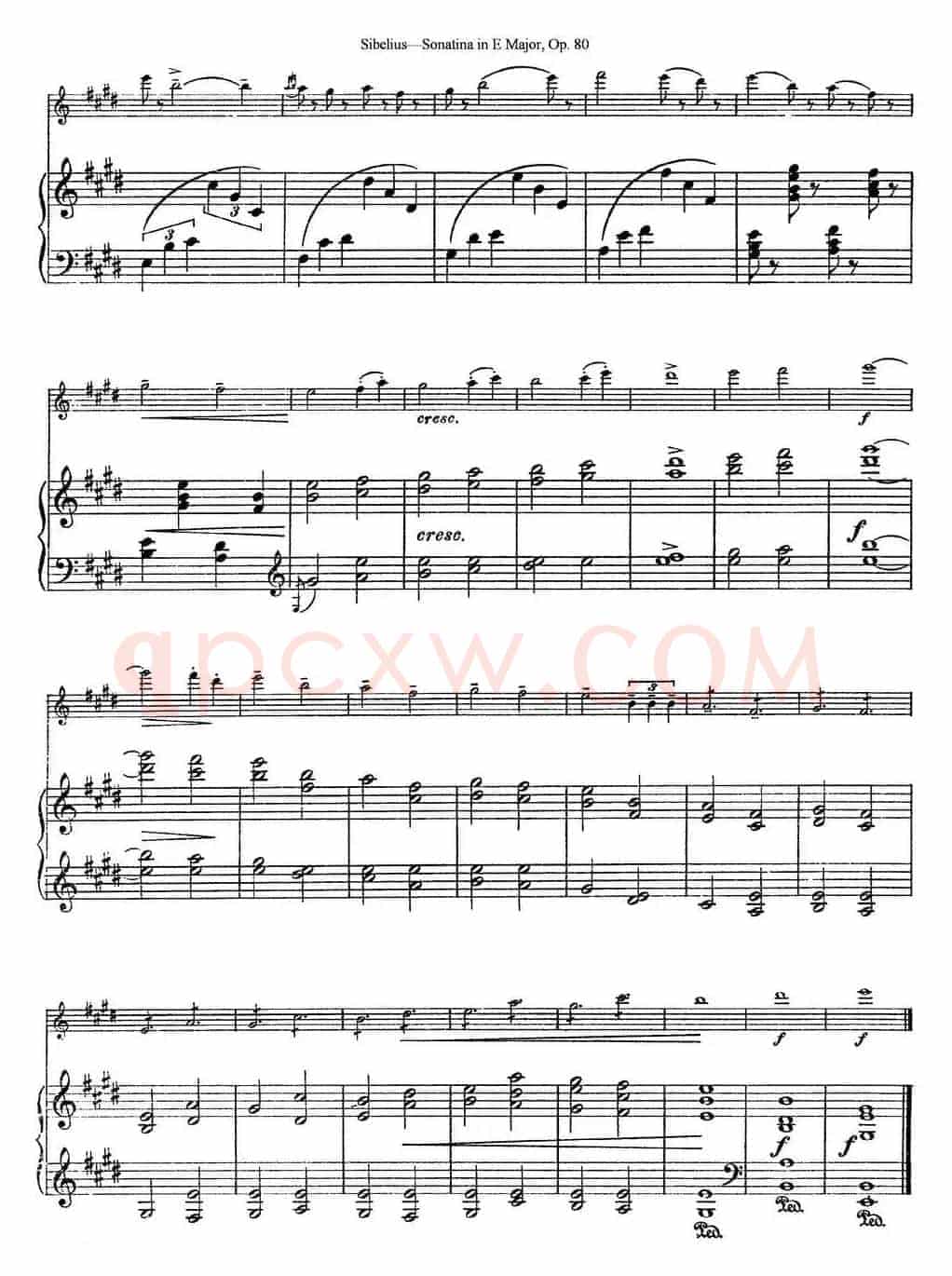Violin Sonatina in E Major Op.80（小提琴+钢琴伴奏）