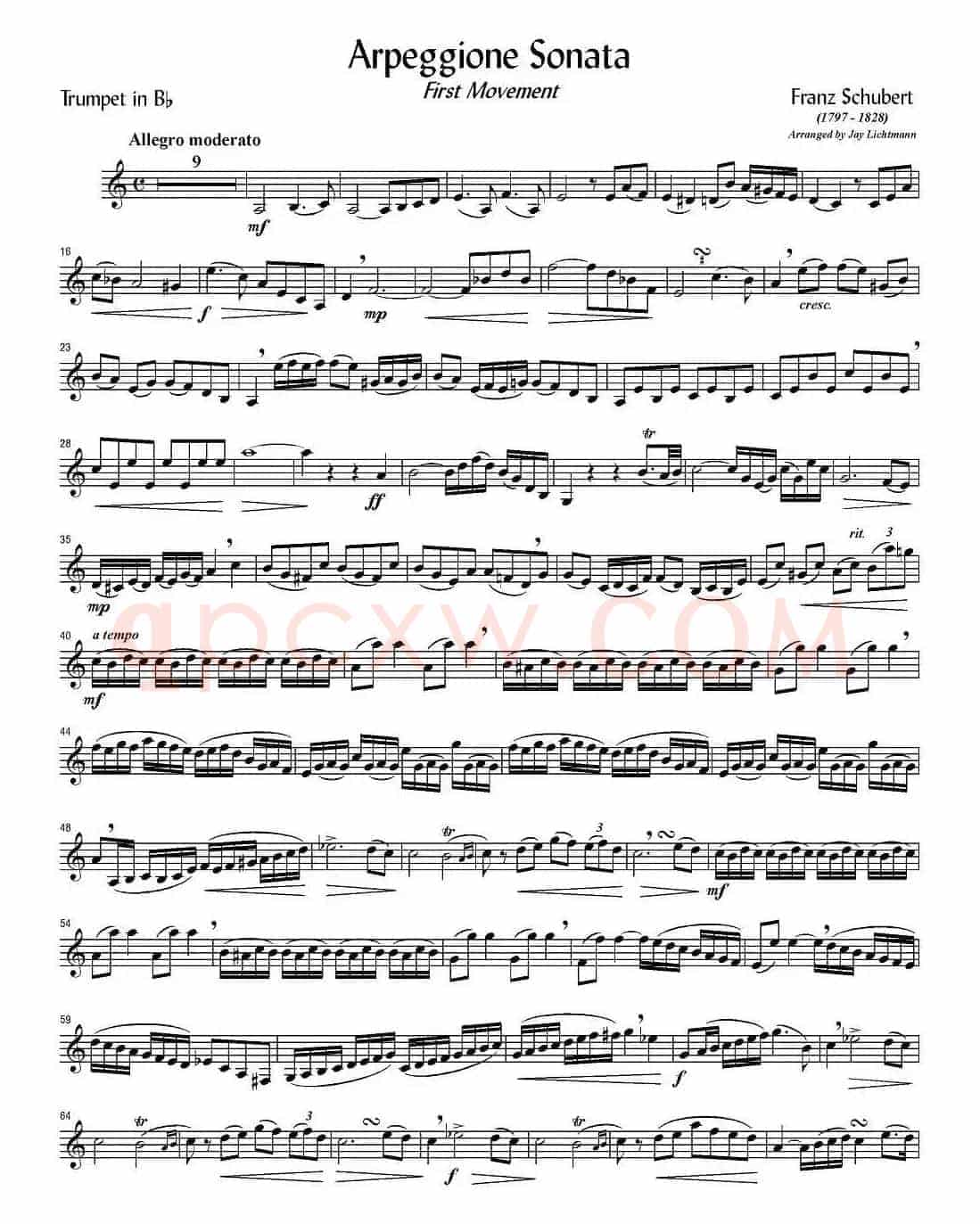 Arpeggione Sonata（小号谱）
