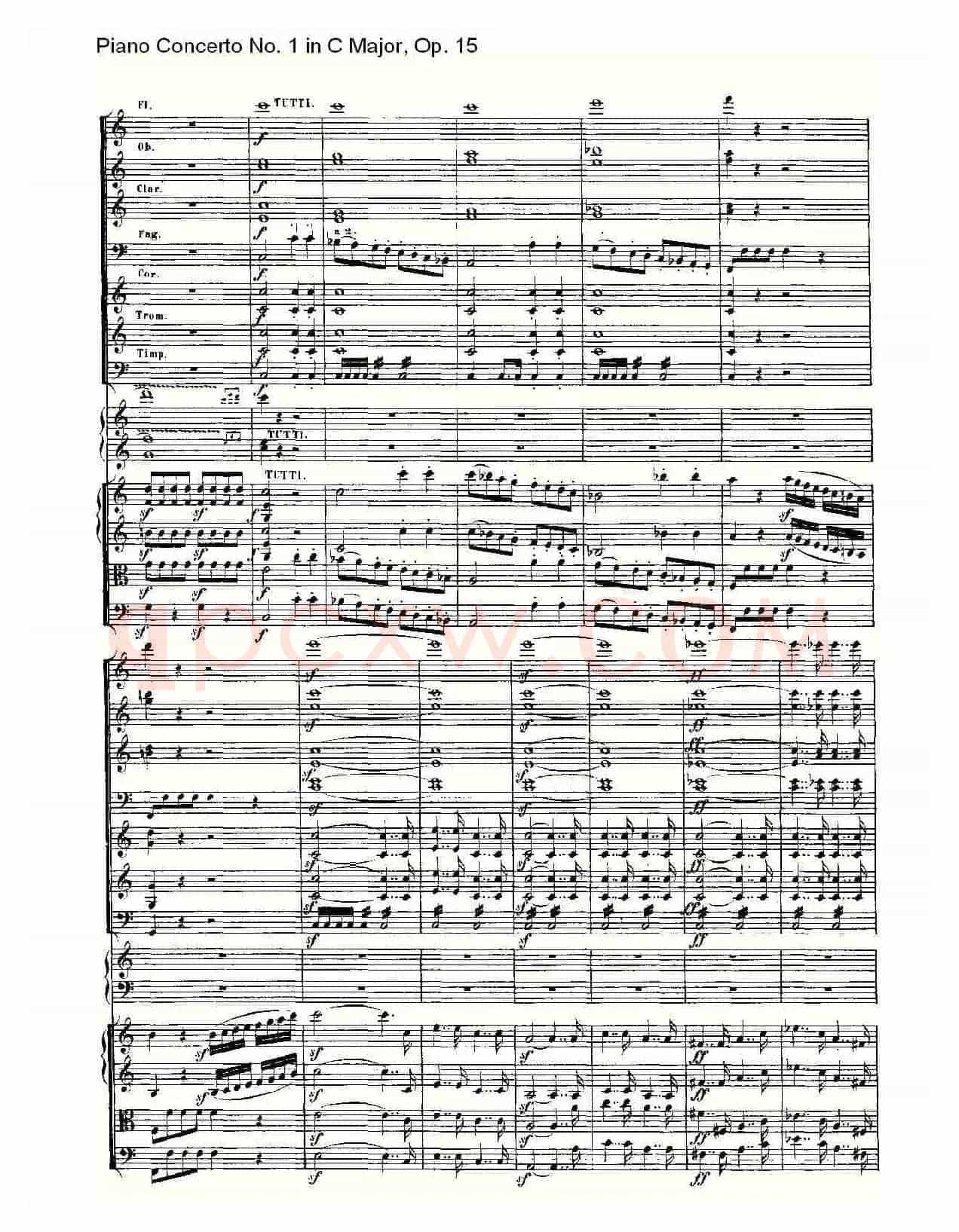 C大调钢琴第一协奏曲 Op.15 第一乐章