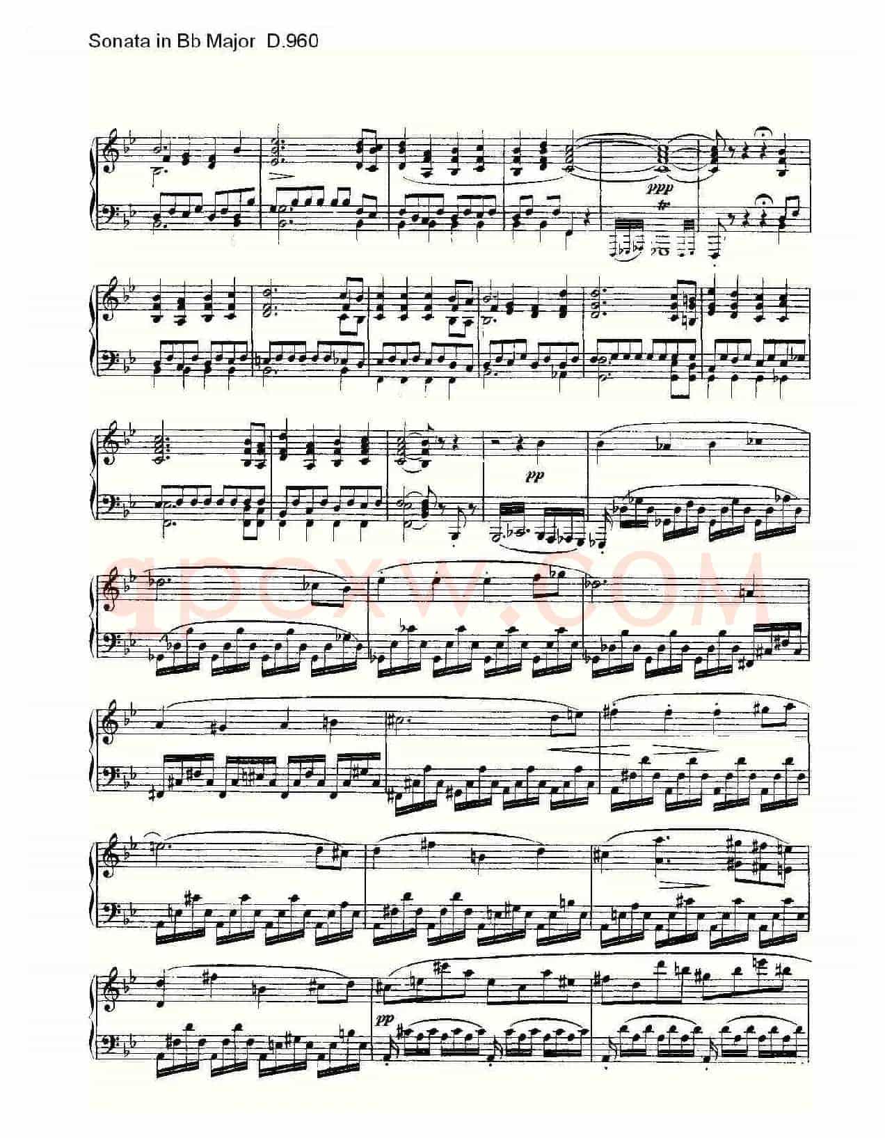 Sonata in Bb Major D.960(Bb大调奏鸣曲 D.960)