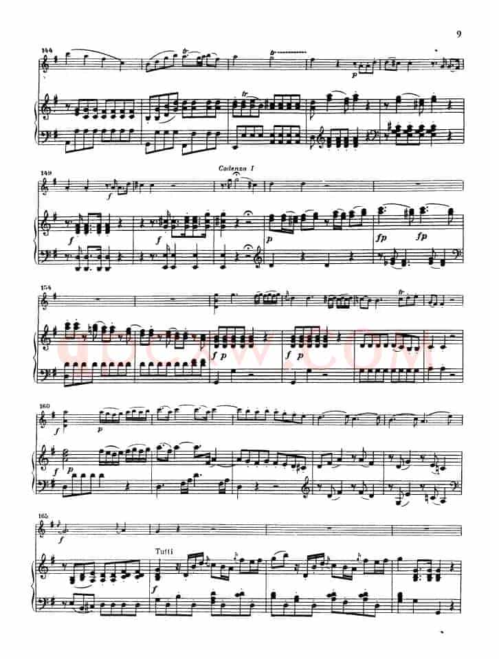 第三协奏曲第一乐章 G大调 Op.216（小提琴和钢琴）