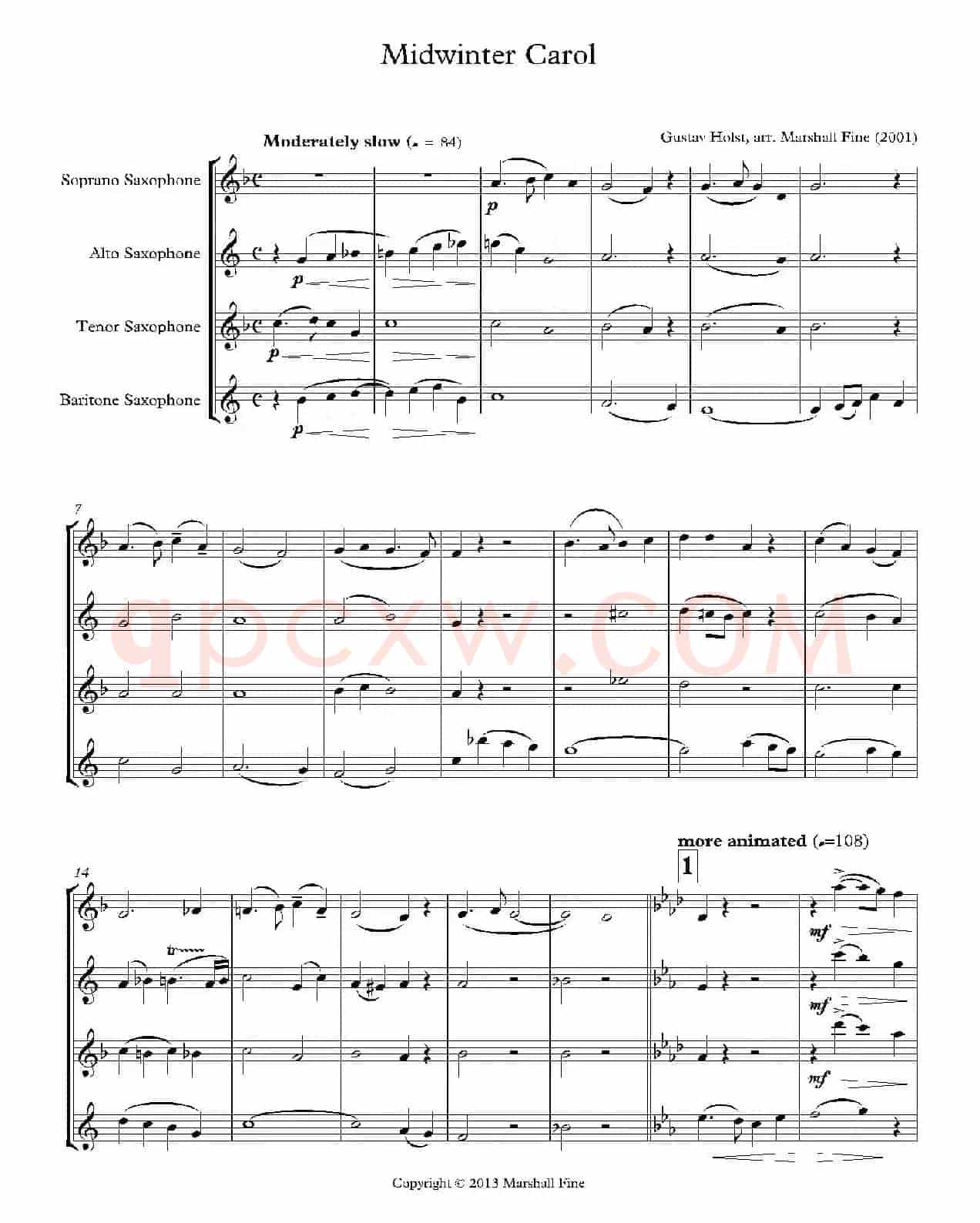 Midwinter Carol（四重奏总谱）