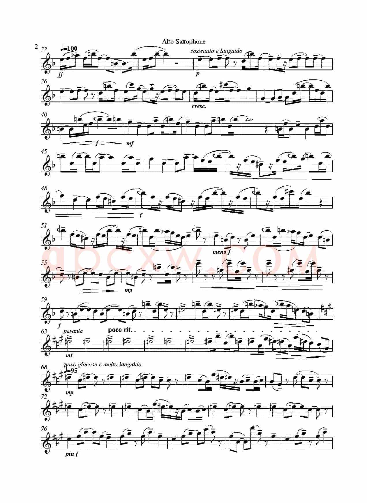 Grigri（四重奏中音萨克斯分谱）
