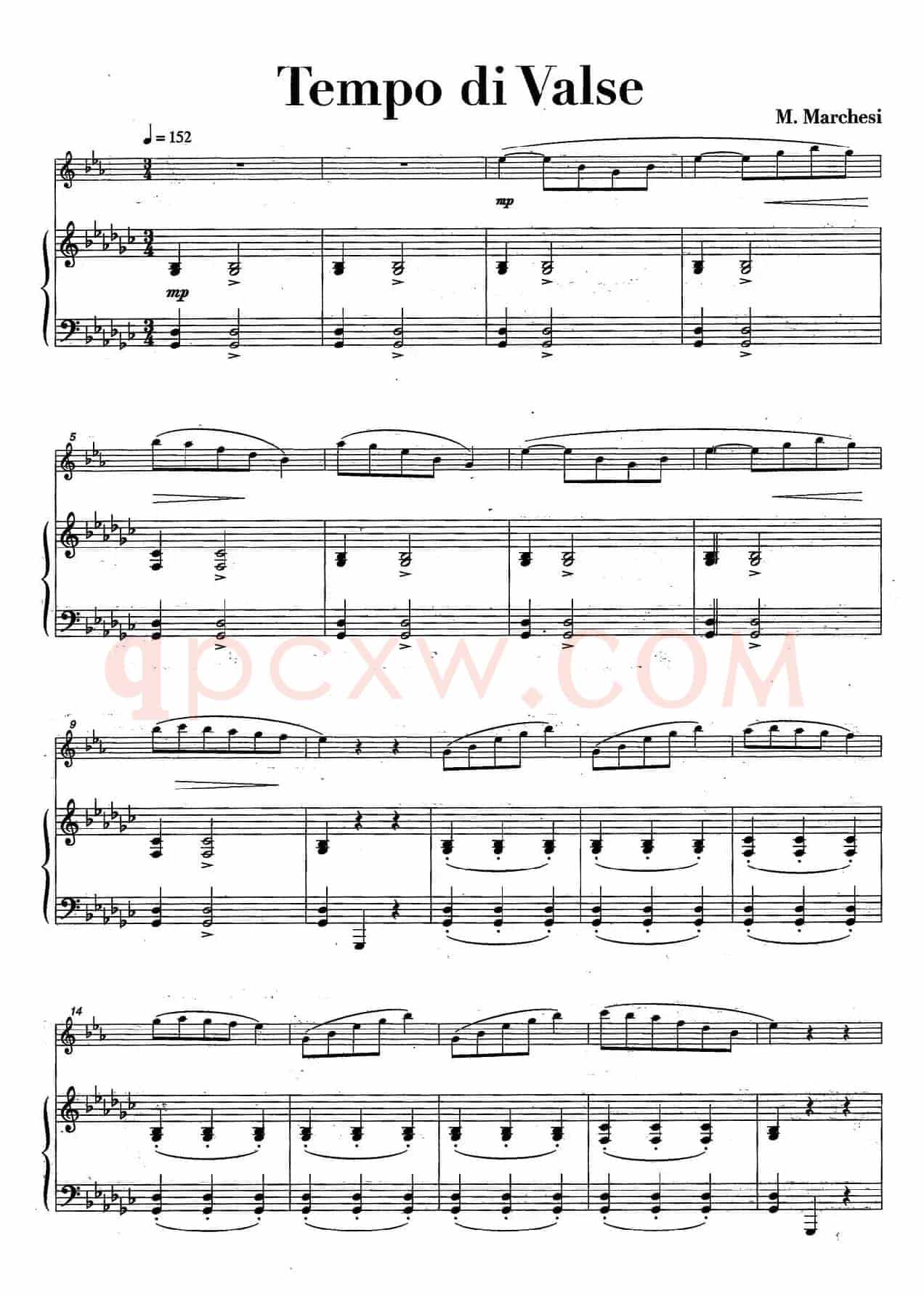 Tempo di Valse（中音萨克所+钢琴伴奏）