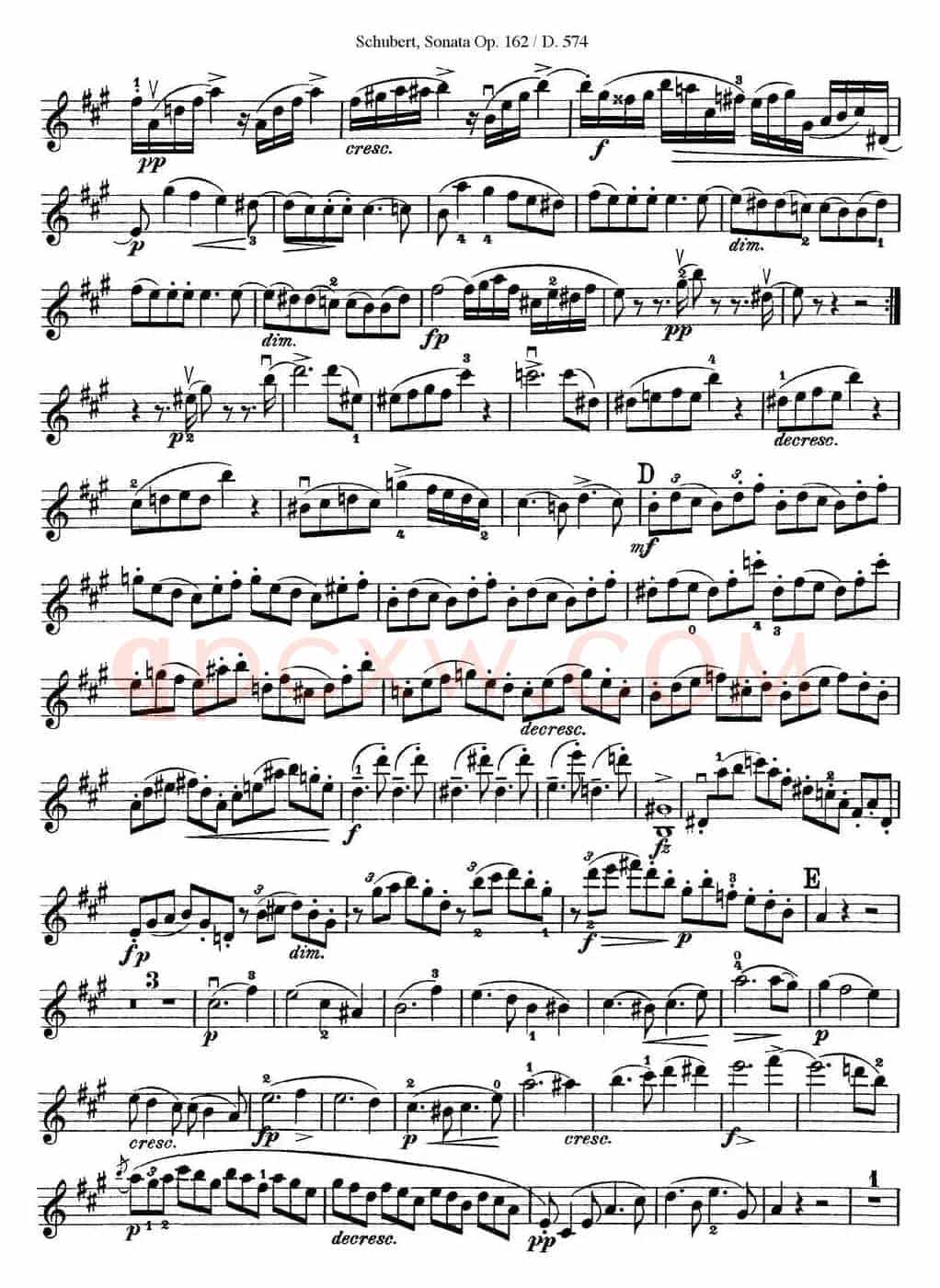 Violin Sonata in A major Op.162 D.574