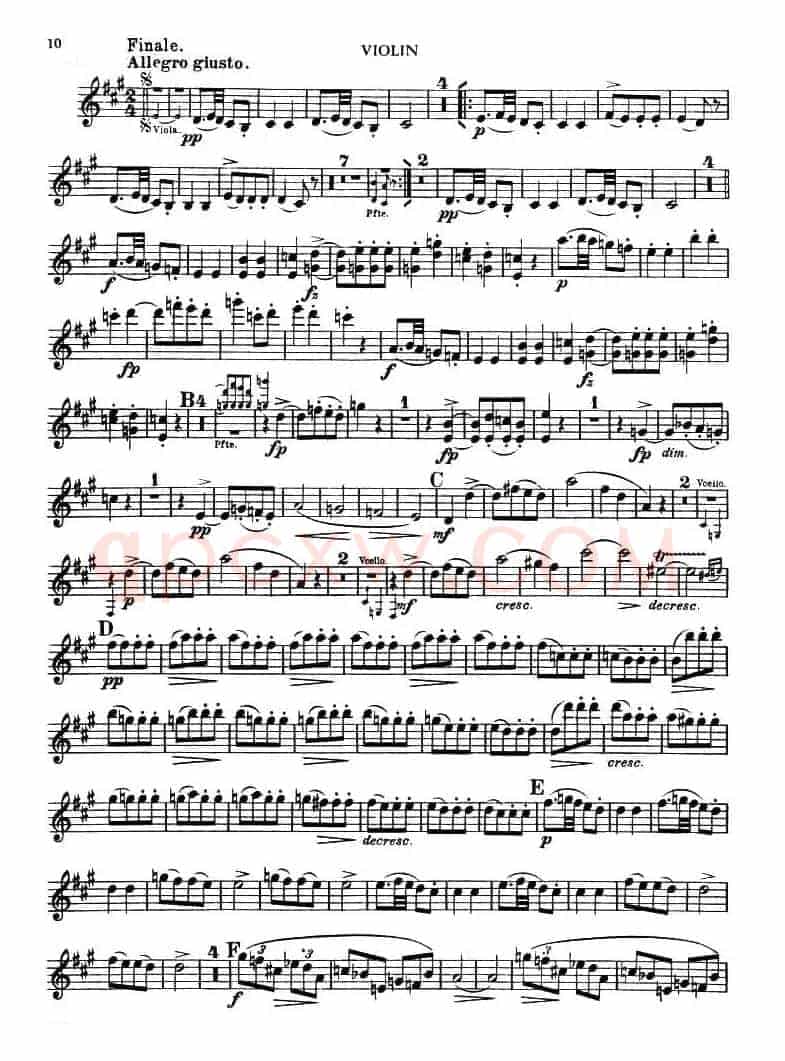 TROUT QUINTET（鳟鱼五重奏）（小提琴分谱）