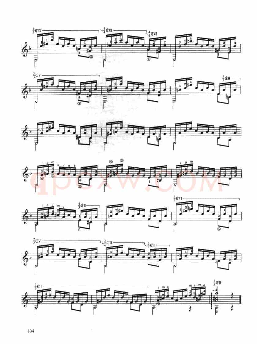 古典吉他考级七级外国乐曲A组（2、前奏曲）