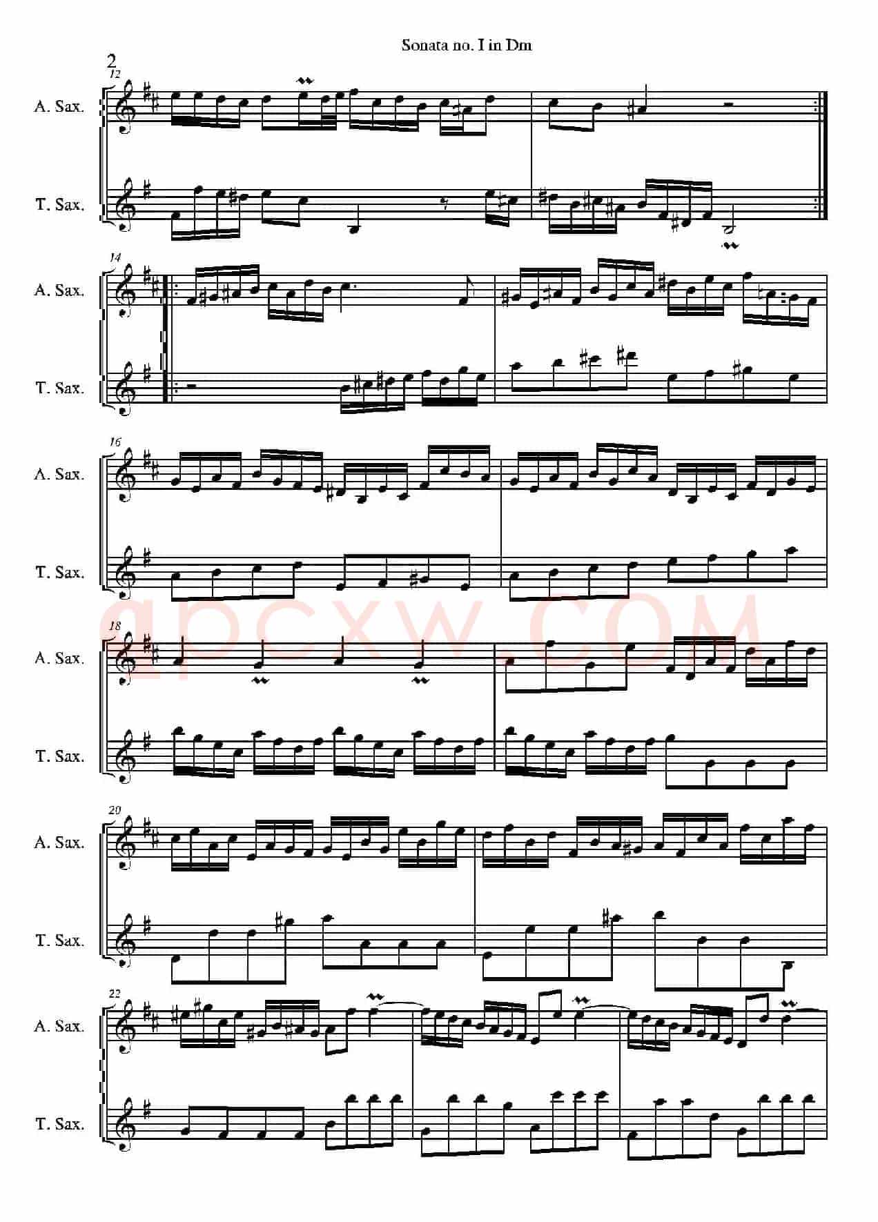 Sonata no. I in Dm（二重奏）
