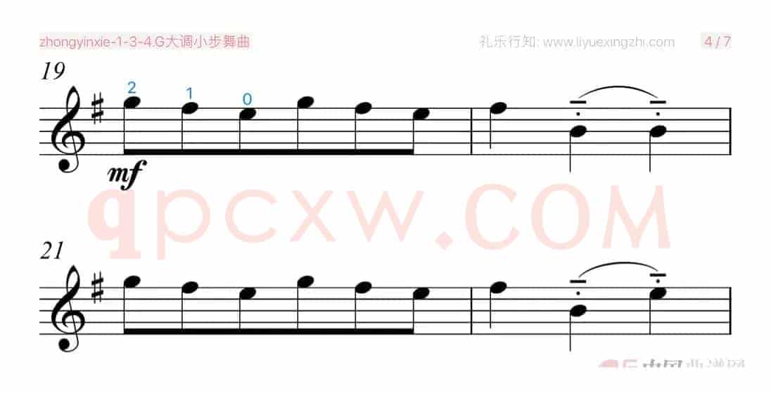 G大调小步舞曲-巴赫 [大字排版]（小提琴）