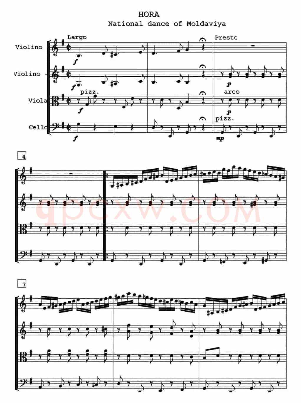 HORA National dance of Moldaviya（霍拉舞曲、四重奏）