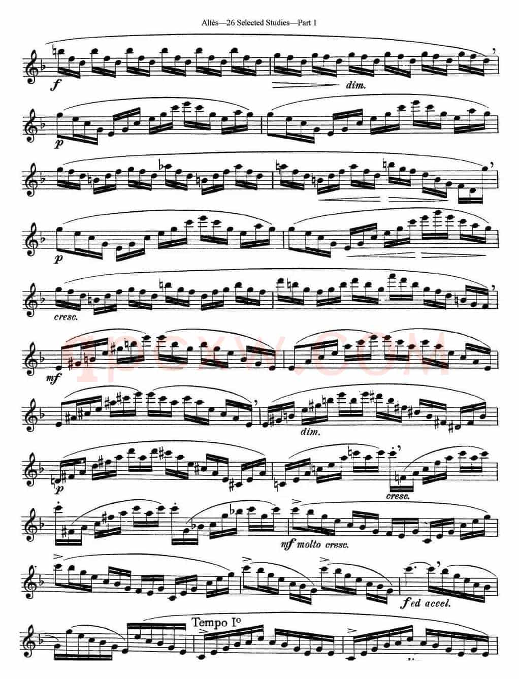 阿尔泰斯26首精选长笛练习曲（NO.5）