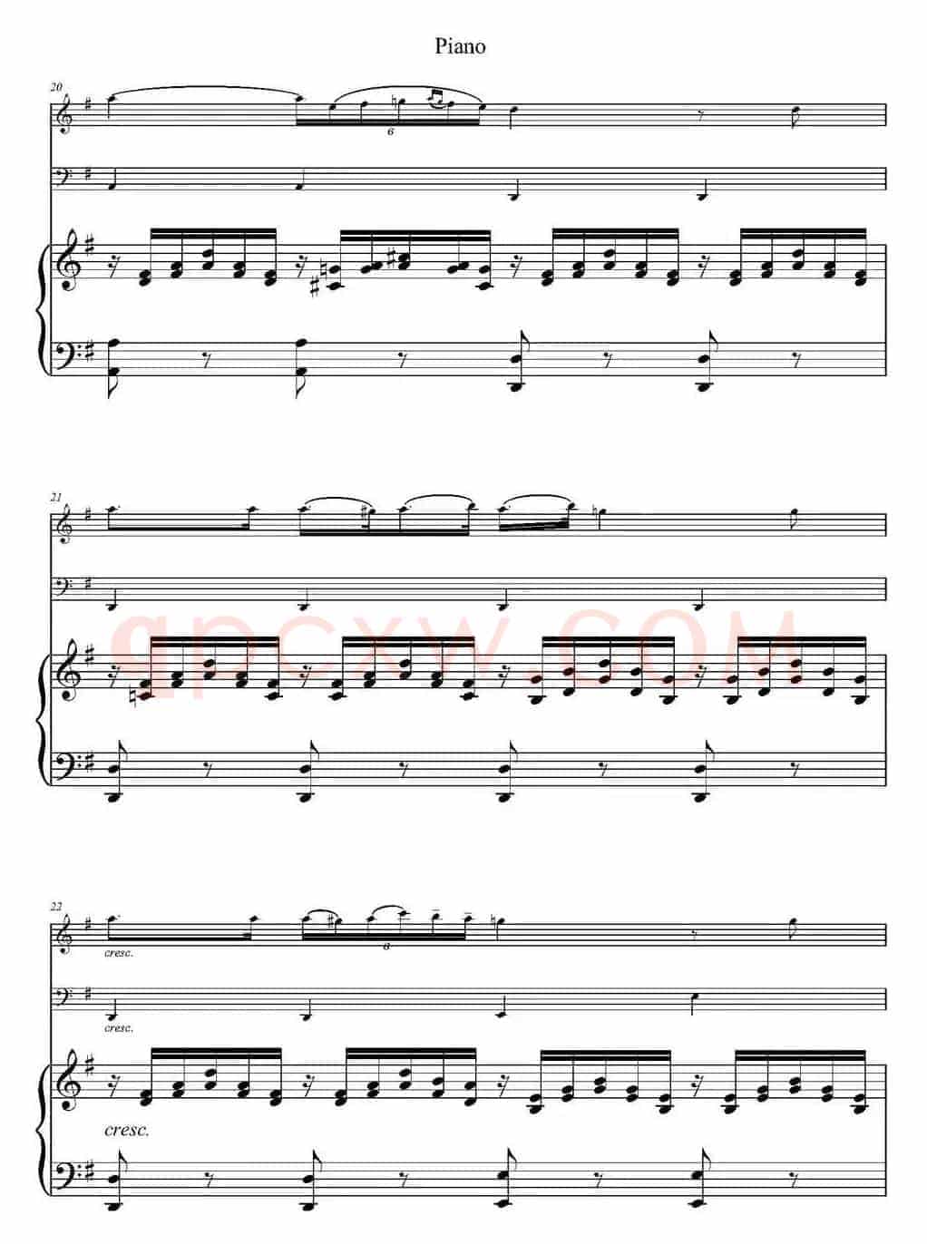 Ave Maria（小提琴+大提琴+钢琴伴奏、E.Schubert作曲版）