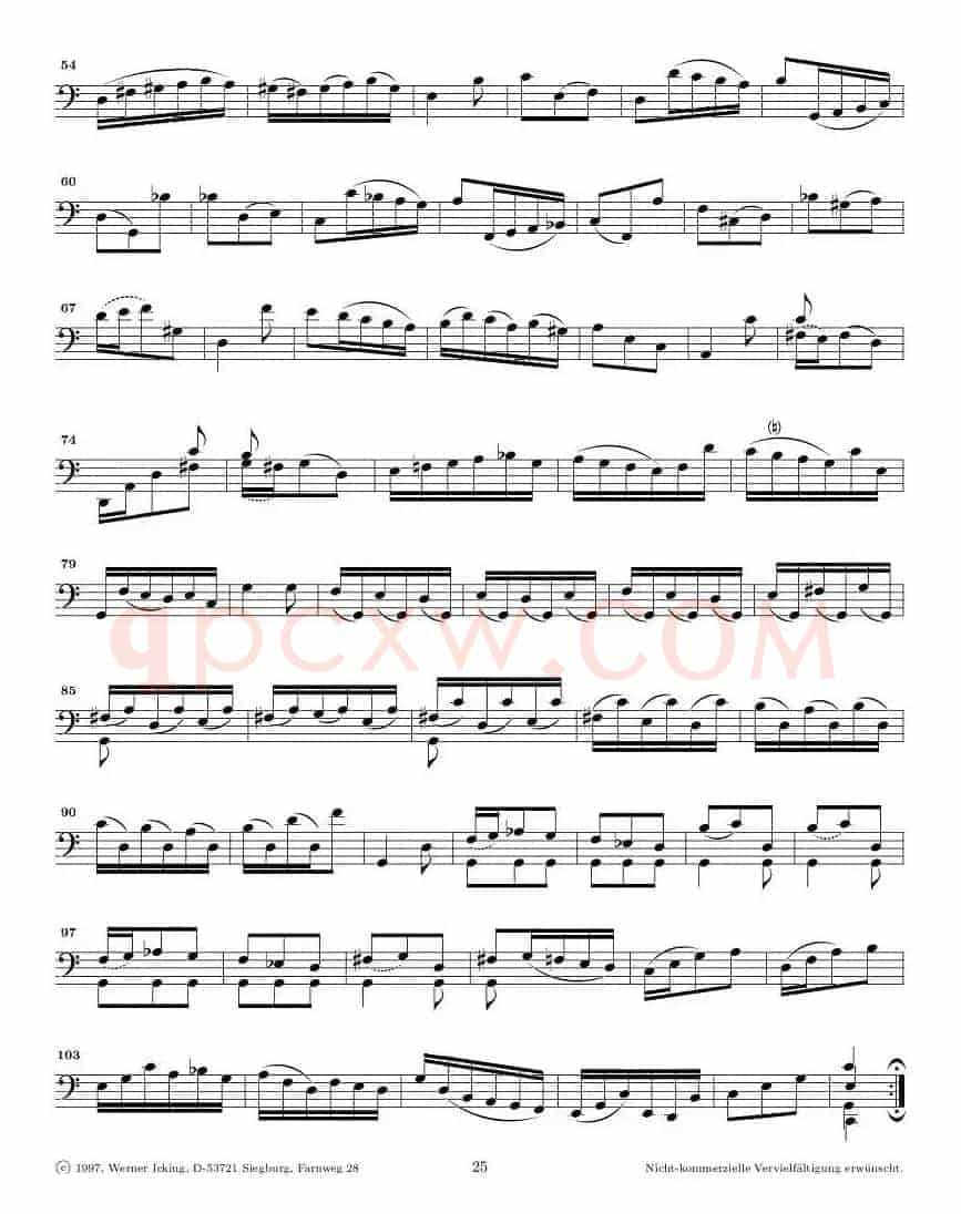 巴赫无伴奏大提琴练习曲之三