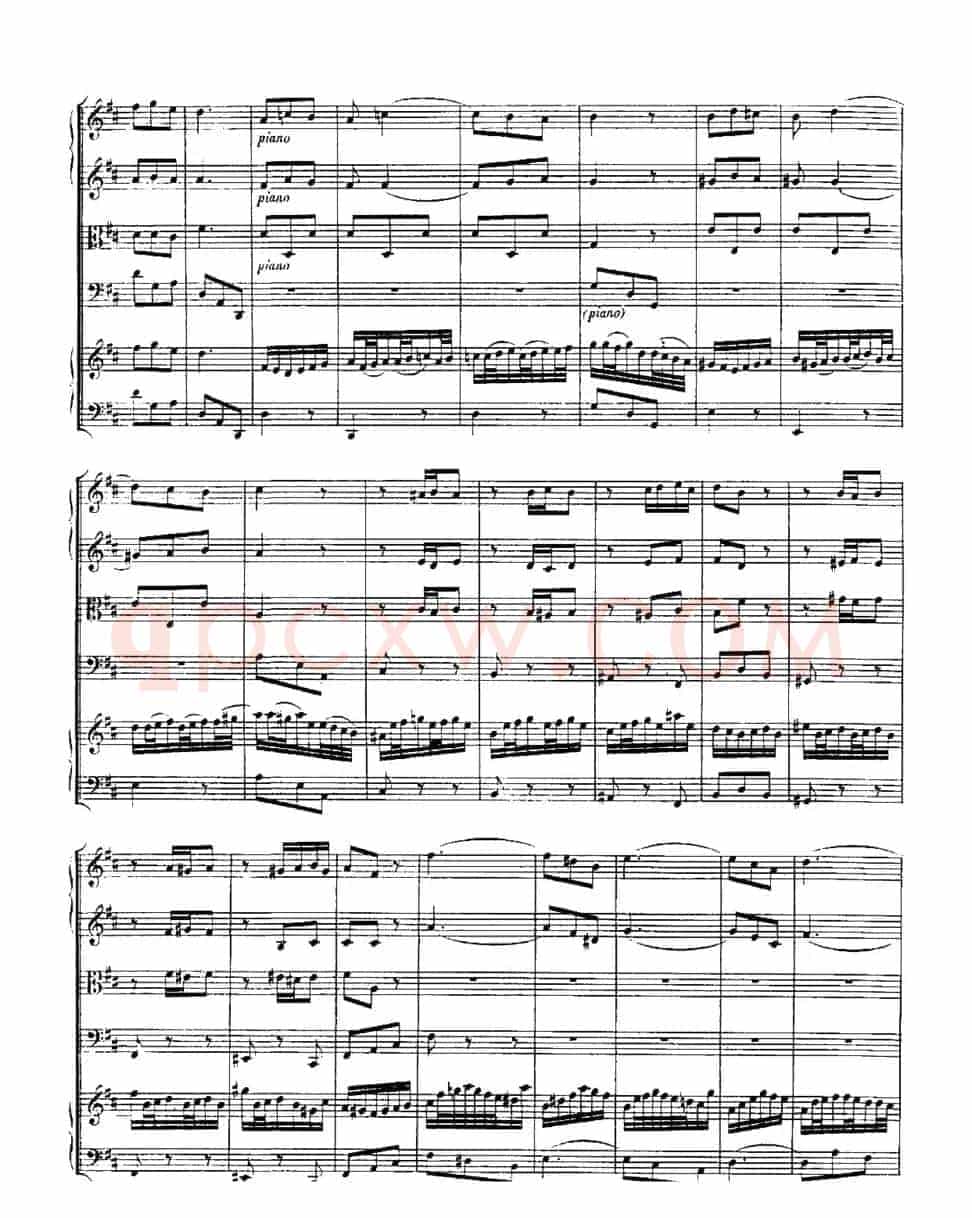 Harpsichd Concerto in D Maj BWV 1054(D大调第三号古钢琴协奏曲·总谱)