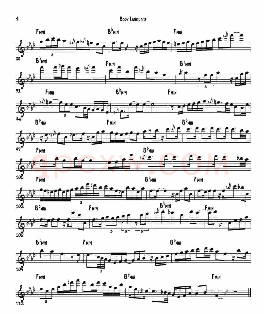 Body Language（次中音萨克斯）