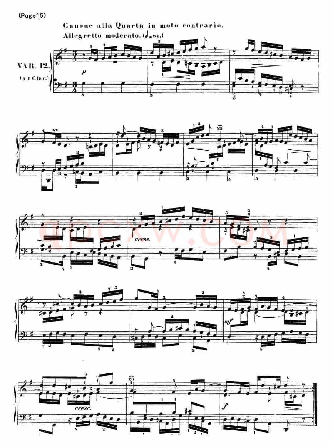 哥德堡变奏曲 巴赫 Goldberg Variationen BWV988
