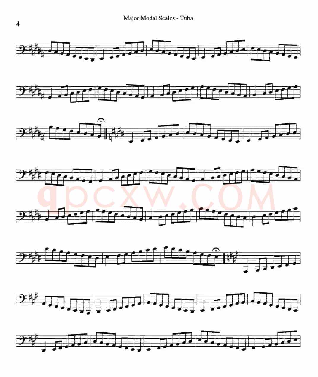 Major Modal Scales - Tuba（大号练习教材选曲）