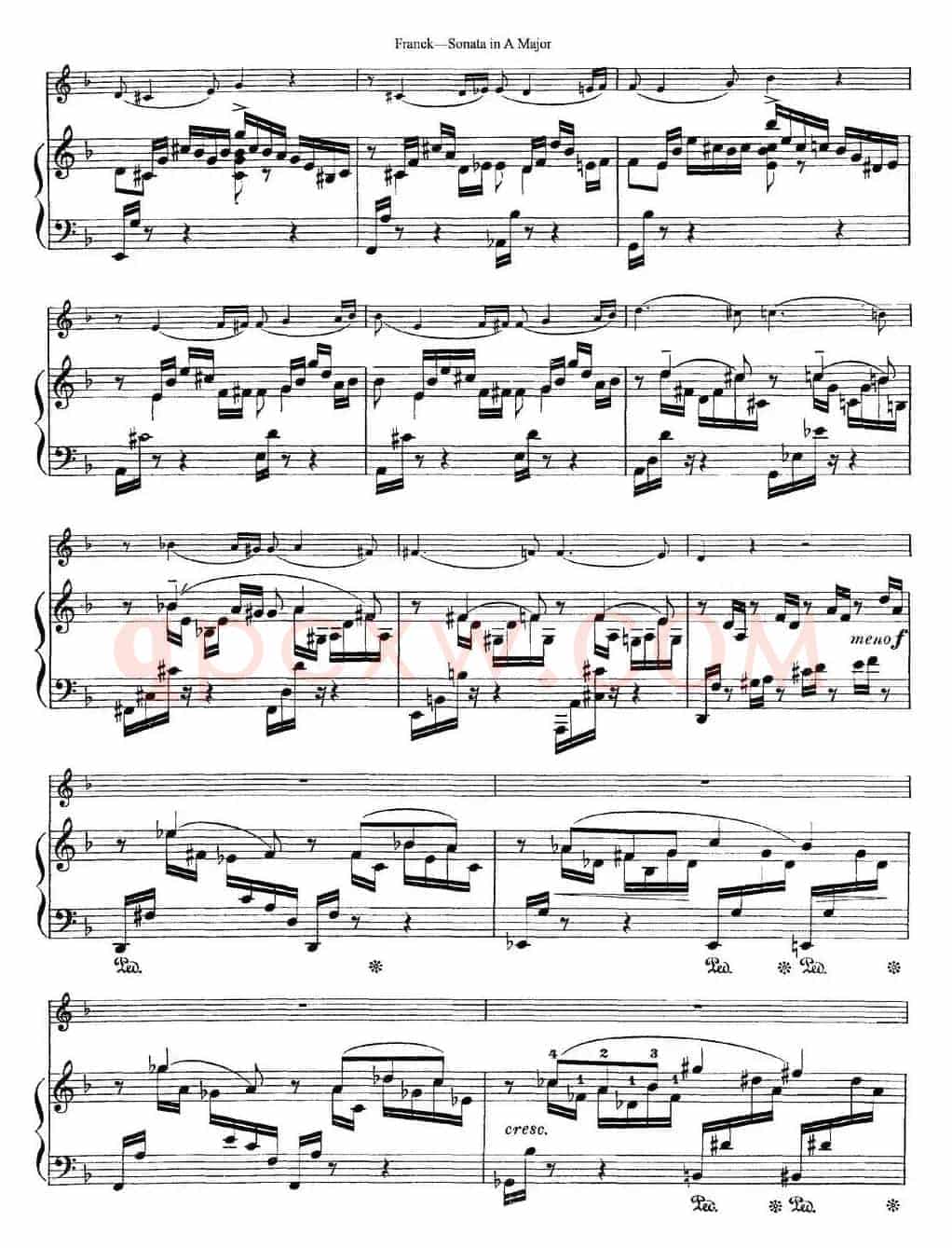 Franck Sonata in A Major（小提琴+钢琴伴奏）