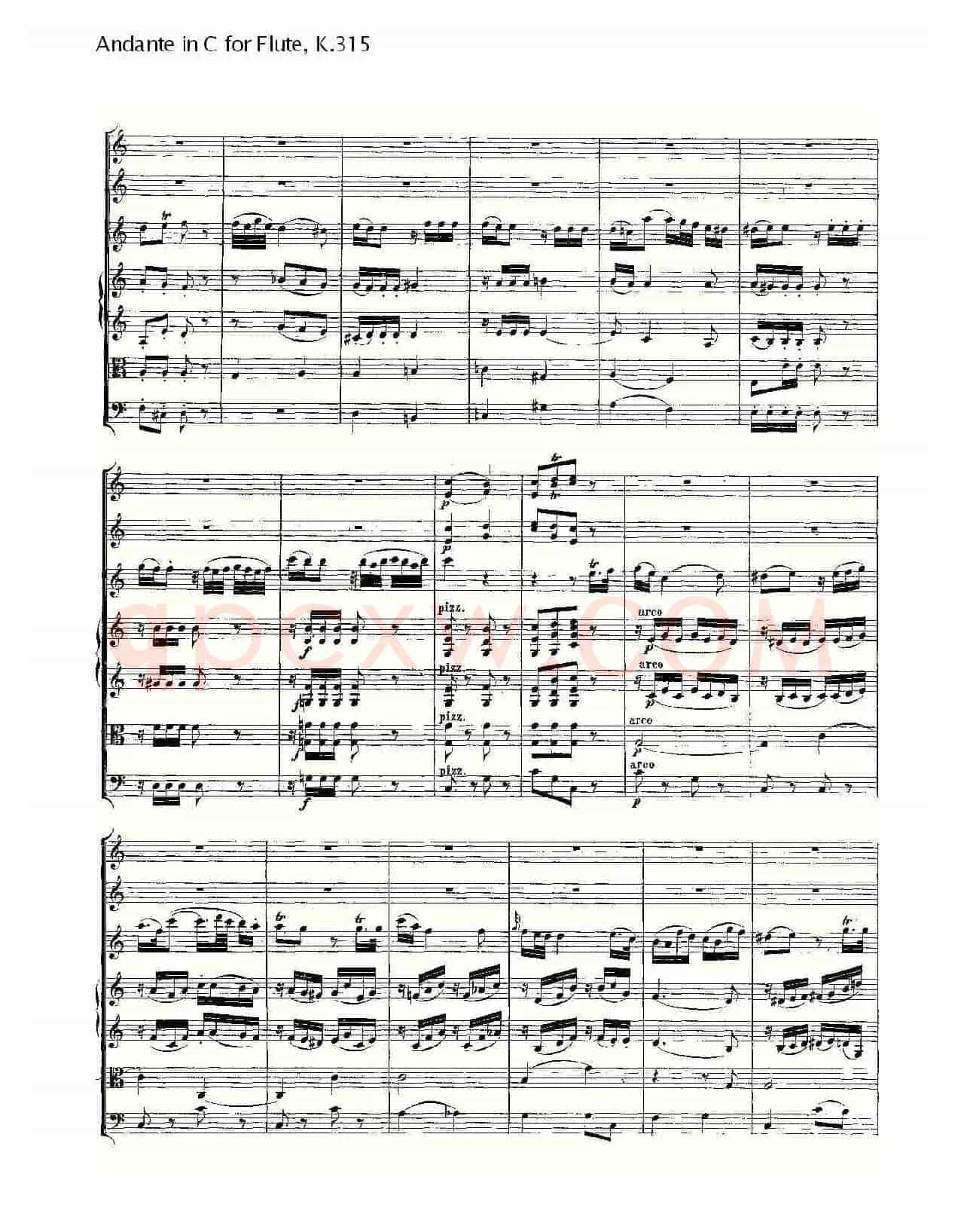 Andante in C for Flute, K.315(D调长笛行板协奏曲, K.315)